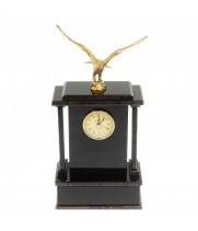 Настольные часы "Орел"из черного обсидиана 129608