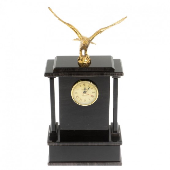 Настольные часы "Орел"из черного обсидиана 129608