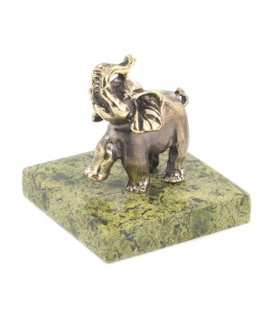 Статуэтка из бронзы и змеевика "Слон идет" 119705