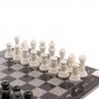 Шахматы с гравировкой "Турнирные" доска 36х36 см белый мрамор, змеевик 124607