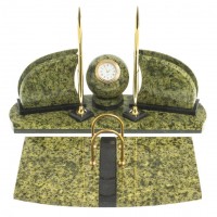 Настольный набор из натурального змеевика "Шар" 113270