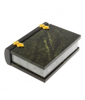 Декоративная шкатулка "Книжка" камень змеевик средняя 11x14x4 см