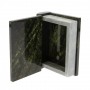 Декоративная шкатулка "Книжка" камень змеевик средняя 11x14x4 см