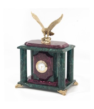 Часы "Орел" камень змеевик бронза 116621