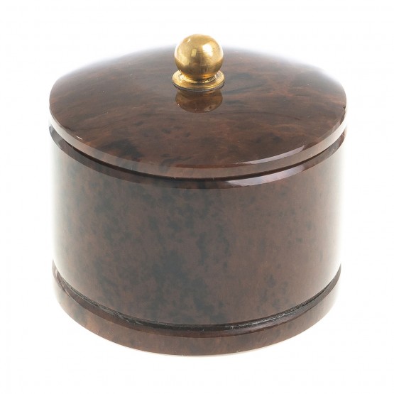 Шкатулка круглая из коричневого обсидиана 5,5х5,5х5,5 см 122965