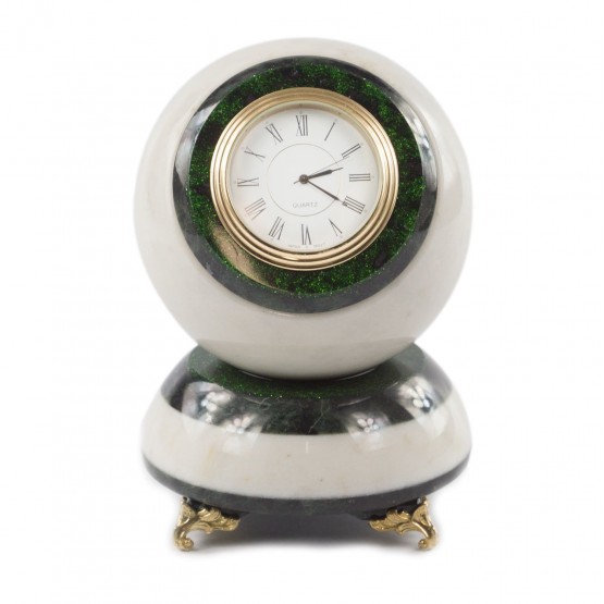 Подарочные часы "Шар Антистресс" камень мрамор 10,5 см 121403