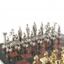 Металлические шахматы "Восточные" доска 40х40 см каменная лемезит змеевик