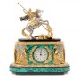 Каминные часы "Георгий Победоносец" камень малахит бронза в подарочной упаковке
