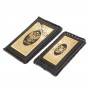Подарочный мужской набор "Документы" кожаные визитница и корочка для паспорта в деревянной упаковке Златоуст