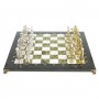 Настольная игра шахматы "Древний Египет" доска 40х40 см камень мрамор змеевик фигуры металлические
