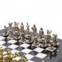 Шахматы "Спартанцы" доска 28х28 см мрамор, змеевик / Шахматы подарочные / Набор шахмат / Настольная игра