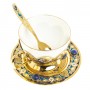 Оригинальный чайный сервиз с самоваром "Лазуритовый" на 6 персон камень лазурит в подарочной упаковке Златоуст