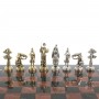 Подарочные шахматы "Дон Кихот" доска 40х40 см камень лемезит змеевик фигуры металлические