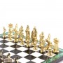 Шахматы настольные "Викинги" малахит бронза 40х40 см 121621