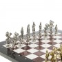 Шахматы эксклюзивные "Дон Кихот" доска 36х36 см камень лемезит мрамор фигуры металлические