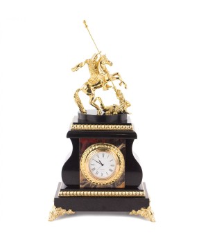 Настольные часы "Святой Георгий" бронза яшма 113150