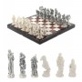 Оригинальные шахматы "Русские сказки" камень лемезит мрамор 40х40 см 119297