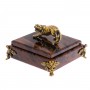 Шкатулка из обсидиана "Тигр" 12х12х6 см / шкатулка для ювелирных украшений / для хранения бижутерии / шкатулка из камня