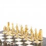 Шахматы подарочные "Спарта" из камня мрамор фигуры бронзовые доска 40х40 см
