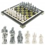 Настольный набор для игры шахматы "Средневековье" доска 40х40 змеевик каменные ножки