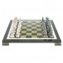 Настольный набор для игры шахматы "Средневековье" доска 40х40 змеевик каменные ножки