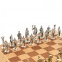 Шахматный ларец "Галлы и Римляне" доска бук 43,5х43,5 см / Шахматы подарочные / Шахматы металлические / Шахматный набор / Шахматы деревянные