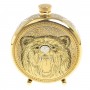 Подарочный набор "Медведь" фляжка с гравюрой и 3 стопки перевертыша 70 мл бронза Златоуст
