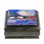 Шкатулка с рисунком "Зимняя ночь" из змеевика 16х12х7,5 см 127483