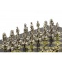 Настольные шахматы "Рыцари" доска 28х28 см камень змеевик фигуры металлические