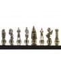 Настольные шахматы "Рыцари" доска 28х28 см камень змеевик фигуры металлические