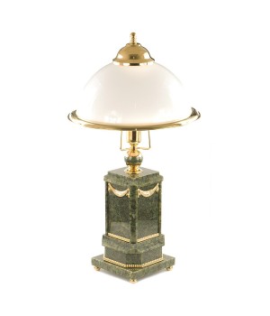 Настольная лампа для рабочего стола из натурального нефрита белый плафон