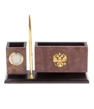 Письменный мини-набор "Герб России" камень лемезит долерит 126033