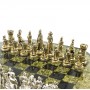 Шахматный стол "Средневековые рыцари" камень змеевик / Шахматы подарочные / Шахматы каменные / Шахматы металлические