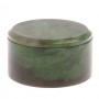 Шкатулка круглая из натурального нефрита 7,5х4,3 см / шкатулка в подарок / для хранения ювелирных украшений, бижутерии