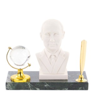 Подставка под ручку "Бюст Путина" змеевик мрамолит