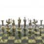 Настольные шахматы "Олимпийские игры" доска 28х28 см из камня змеевик фигуры металлические