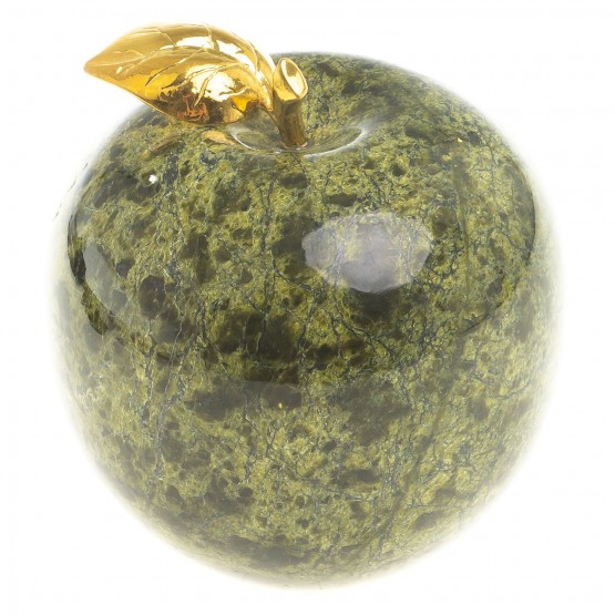 Сувенир "Яблоко" большое камень змеевик 8,5х9,5 см 123884