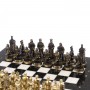 Шахматы бронзовые "Европейские" доска 32х32 см мрамор / Шахматы подарочные / Шахматный набор в подарок / Настольная игра для взрослых и детей