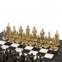 Шахматы бронзовые "Европейские" доска 32х32 см мрамор / Шахматы подарочные / Шахматный набор в подарок / Настольная игра для взрослых и детей