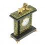 Настольные часы с колоннами "Лев" камень змеевик бронзовое литье