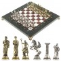 Шахматы "Подвиги Геракла" доска 28х28 см из камня лемезит мрамор фигуры металлические