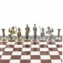Шахматы "Подвиги Геракла" доска 28х28 см из камня лемезит мрамор фигуры металлические
