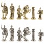 Шахматы эксклюзивные "Римские воины" доска 44х44 см из камня лемезит фигуры металлические