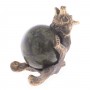 Декоративная фигурка "Медведь с шаром сидит" бронза камень 122069