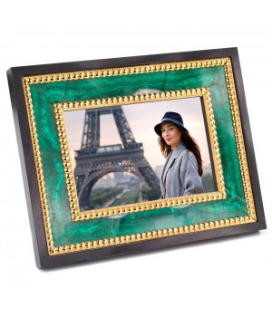 Настольная фоторамка камень малахит 15х10 см