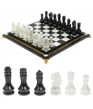 Шахматы каменные на бронзовых ножках мрамор / змеевик 129760 Шахматы каменные на бронзовых ножках мрамор / змеевик 129760