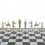 Настольная игра шахматы "Древний Египет" доска 40х40 см камень мрамор фигуры металлические