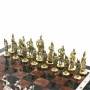 Шахматы настольные "Русские витязи" доска 40х40 см камень лемезит каменные ножки фигуры металлические