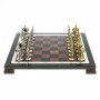 Шахматы настольные "Русские витязи" доска 40х40 см камень лемезит каменные ножки фигуры металлические