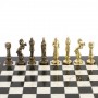 Шахматы "Ренесанс" доска 36х36 см камень мрамор, змеевик фигуры цвет бронза-золото / Шахматы подарочные / Шахматы металлические / Настольная игра